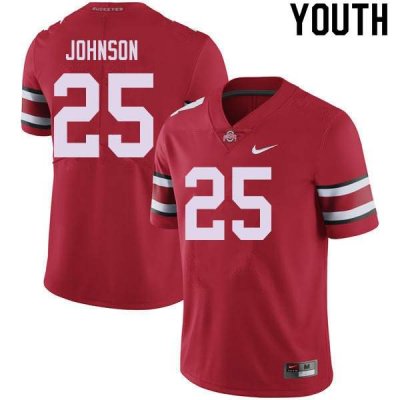 NCAA Ohio State Buckeyes Youth #25 Xavier Johnson Red Nike Football College Jersey WIO0245WC